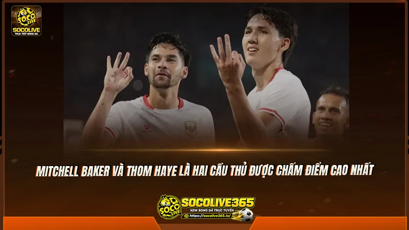 Mitchell Baker và Thom Haye là hai cầu thủ được chấm điểm cao nhất Mitchell Baker và Thom Haye là hai cầu thủ được chấm điểm cao nhất