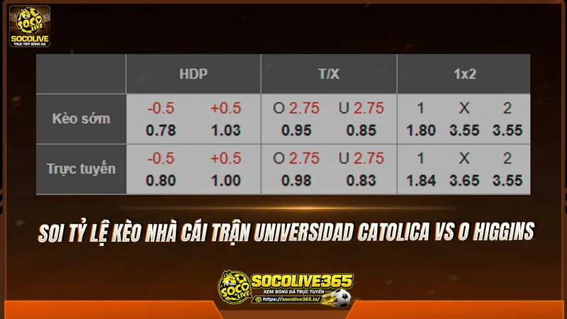 Soi tỷ lệ kèo nhà cái trận Universidad Catolica vs O Higgins Soi tỷ lệ kèo nhà cái trận Universidad Catolica vs O Higgins