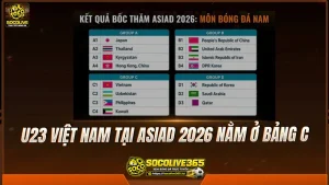 U23 Việt Nam tại ASIAD 2026 nằm ở bảng C 